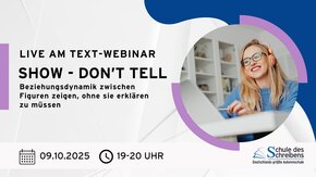 Einladung zum Webinar am 09.10. zu Show don't tell