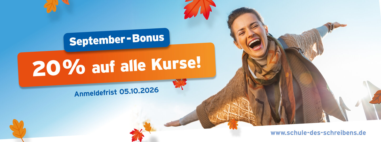 September-Bonus: 20% sparen auf alle Lehrgänge