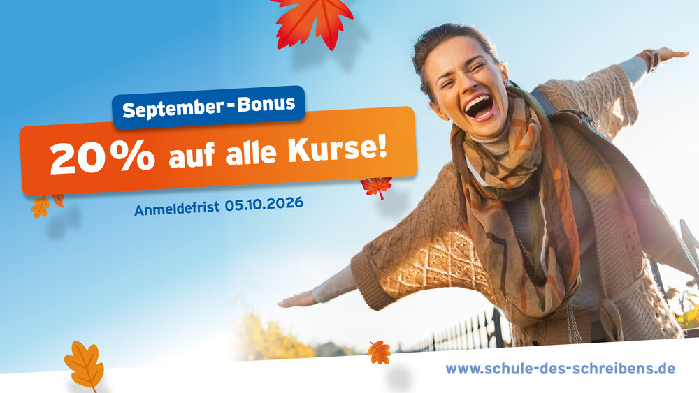September-Bonus: 20% sparen auf alle Lehrgänge