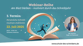 Webinar zu persönlichen Schreibroutinen am 22.07.25