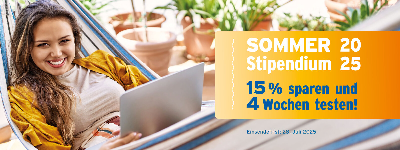 Sommerstipendium mit 15% Rabatt
