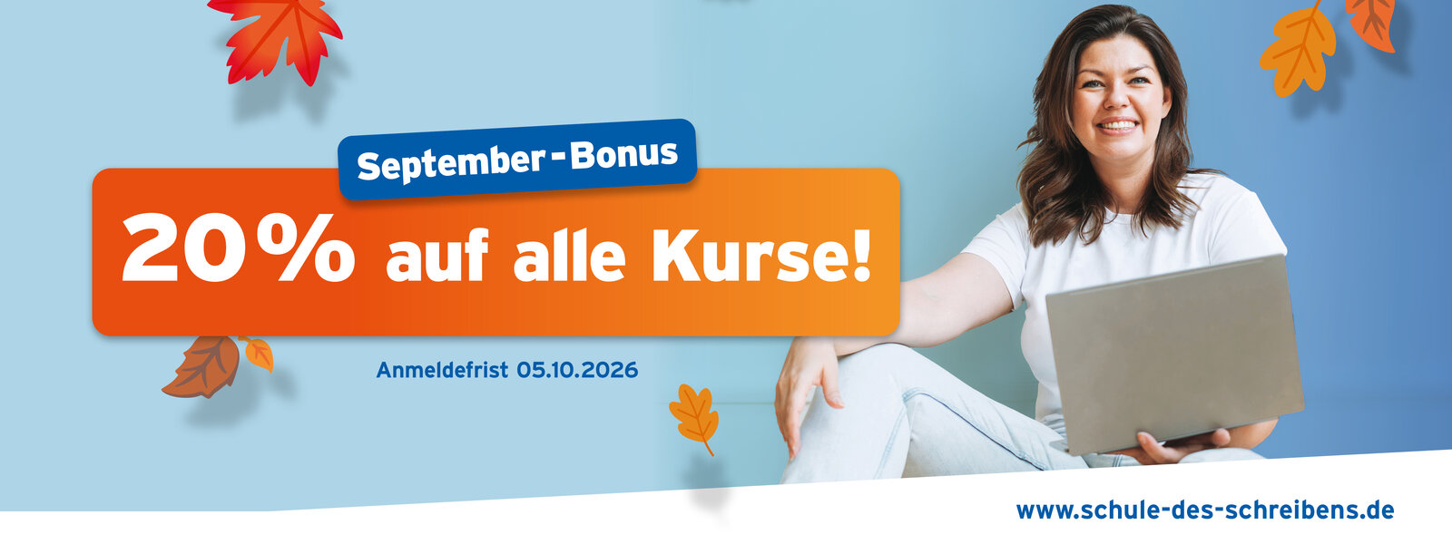 September-Bonus: jetzt 20% sparen auf alle Lehrgänge
