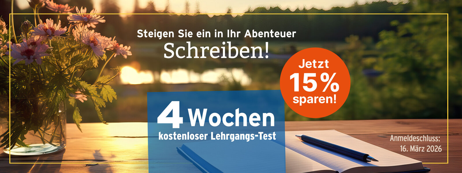 15% bei jedem Lehrgang sparen