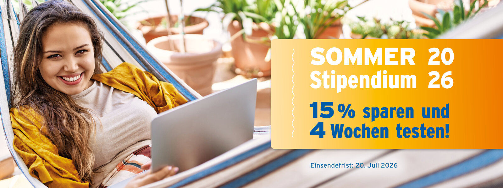 Stipendienangebot 15% Rabatt
